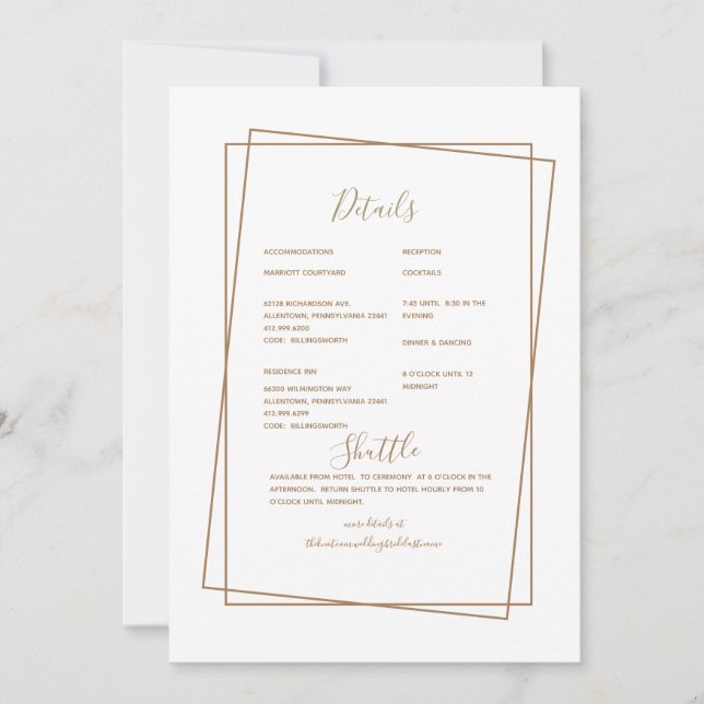 Convite Detalhe de Casamento Formal em Texto Dourado (Frente)