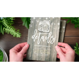 Convite Detalhe de Casamento Jarros de Pedreiro em Madeira