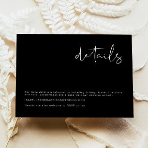 Convite Detalhe de casamento minimalista moderno preto e b