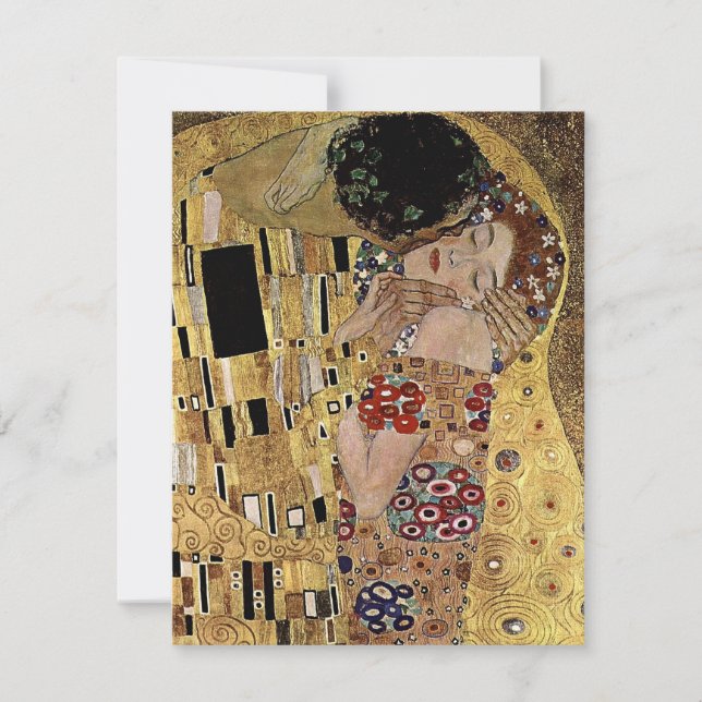 Convite Detalhe do Beijo de Gustav Klimt (cerca de 1908) (Frente)