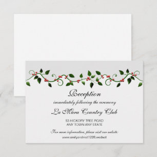 Convite Detalhe do Casamento de Férias de Inverno com Frut