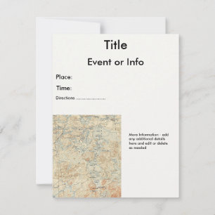 Convite Detalhe do Lago Saranac Superior do Mapa Topográfi