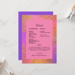 Convite Detalhes Coloridos Étnicos Indianos de Casamento