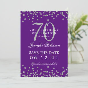 Convite Detalhes da Data de Salvamento de Aniversário do 7