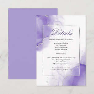 Convite Detalhes da Prata de Script Roxo Ametist