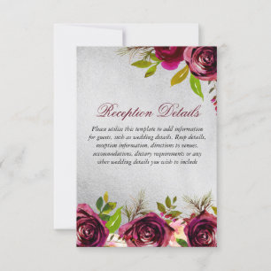 Convite detalhes da Recepção de Casamento Floral em Burgun