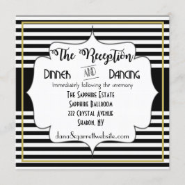 Convite Detalhes da Recepção do Conjunto Gatsby Gold Weddi