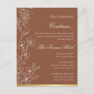 Convite Detalhes de Acento Marrom e Dourado da Carta da Fe