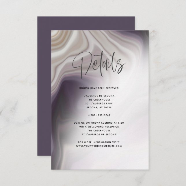 Convite Detalhes de Ágata Ameixa Empoeirada  (Frente/Verso)