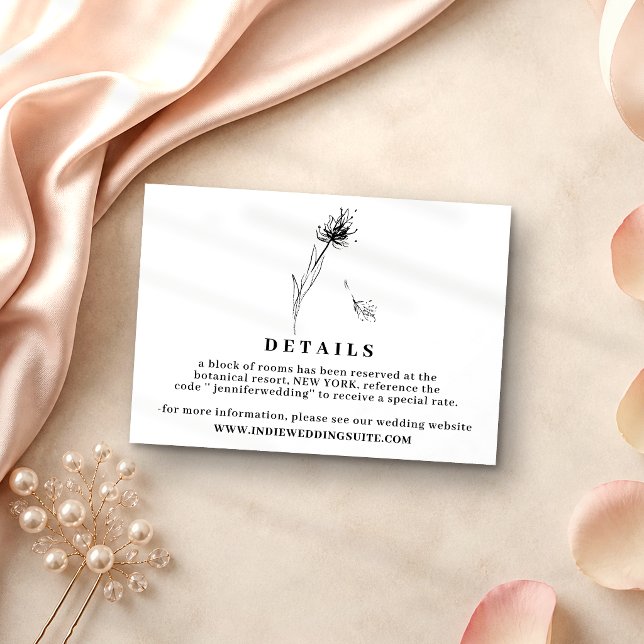 Convite Detalhes de Casamento Boho Flor de Dente-de-Leão C (Criador carregado)