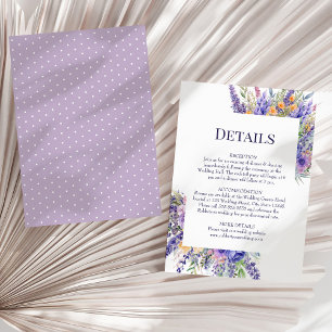 Convite Detalhes de Casamento com Flores Silvestres em Aqu