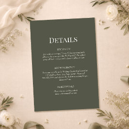 Convite Detalhes de Casamento com Monograma Minimalista Ol