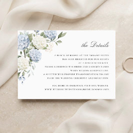 Convite Detalhes de Casamento com Verde e Hortênsia Azul F