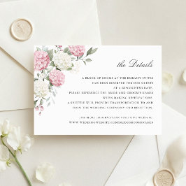 Convite Detalhes de Casamento com Verde e Hortênsia Rosa F