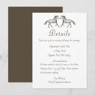 Convite Detalhes de Casamento Country Cavalo Castanho Rúst