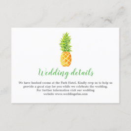 Convite Detalhes de Casamento de Abacaxi de Aquarela