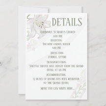 Detalhes de Casamento de Lírio Branco Elegante Car