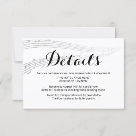 Convite Detalhes de Casamento de Música Elegante Acomodaçõ