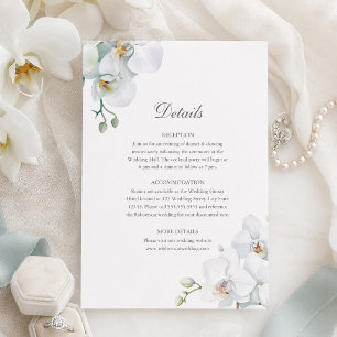 Convite Detalhes de Casamento de Orquídeas Brancas Elegant