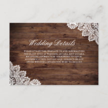 Detalhes de Casamento de Renda de Madeira Rústica 