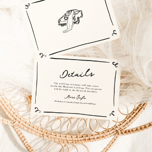 Convite Detalhes de Casamento Desenhados à Mão com Caprich