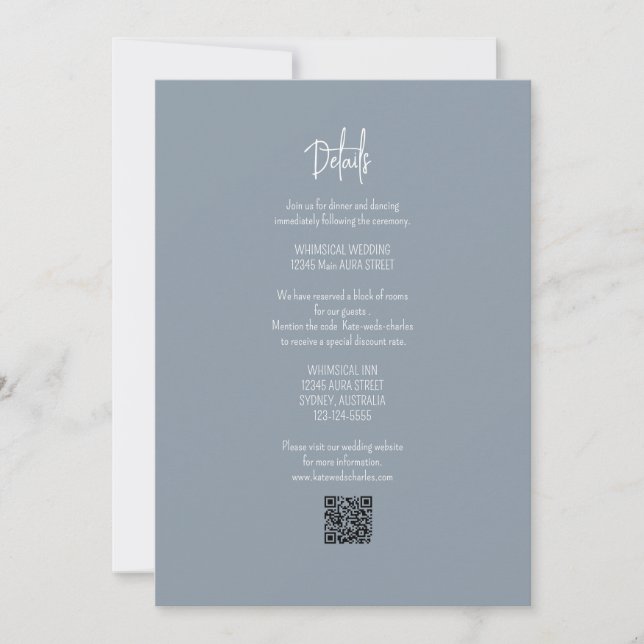 Convite Detalhes de casamento do Na moda Elegant Modern Cu (Frente)