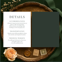 Detalhes de Casamento Elegante Verde Floresta Somb