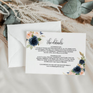 Convite Detalhes de Casamento Floral de Queda Exquisita In