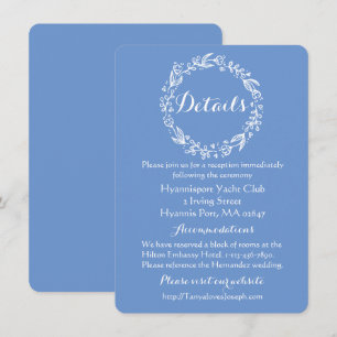 Convite Detalhes de Casamento Floral Flores Azul Centáurea
