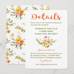 Convite Detalhes de Casamento Floral Flores de Lírio Laran