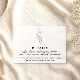 Convite Detalhes de Casamento Indie Boho Floral Claro