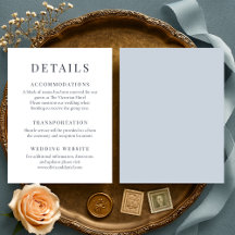 Detalhes de Casamento Minimalista Azul Empoeirado 