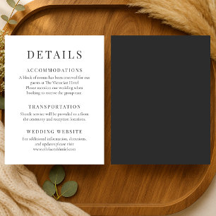 Convite Detalhes de Casamento Minimalista Elegante