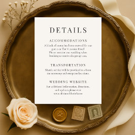Convite Detalhes de Casamento Minimalista Marfim Neutro El