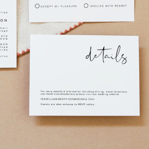 Convite Detalhes de Casamento Minimalista Moderno Ousado E