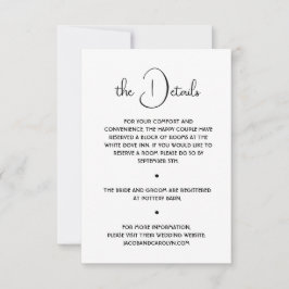 Convite Detalhes de Casamento Minimalista Preto e Branco B