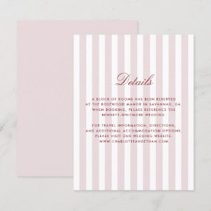 Convite Detalhes de Casamento Moderno de Stripes Verticais