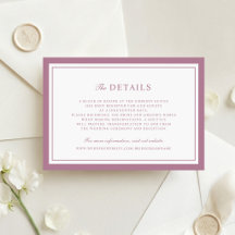 Detalhes de Casamento Quadro de Borda Mauve Elegan