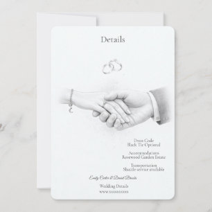 Convite Detalhes de Casamento Romântico Minimalista de Bra