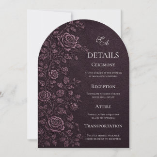 Convite Detalhes de Casamento Rosa com Relevo Falso de Ame
