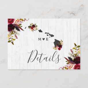 Convite Detalhes de Casamento Rústico no Destino Havaí