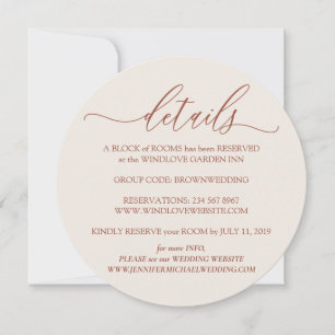 Convite Detalhes de casamento simples elegantes bege terra