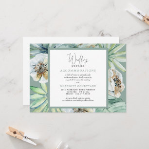 Convite Detalhes de Casamento Simples Folhagem Tropical Sa