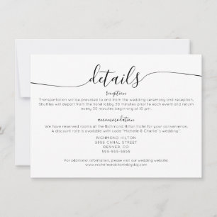 Convite Detalhes de Casamento Simples Minimalista Elegante