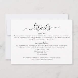 Convite Detalhes de Casamento Simples Minimalista Elegante