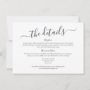 Convite Detalhes de Casamento Simples Minimalista Elegante
