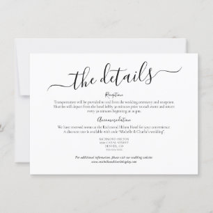 Convite Detalhes de Casamento Simples Minimalista Elegante