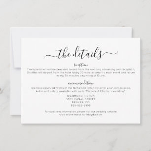 Convite Detalhes de Casamento Simples Minimalista Elegante