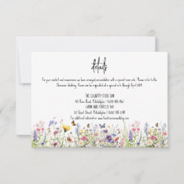Convite Detalhes de casamentos coloridos de flores silvest
