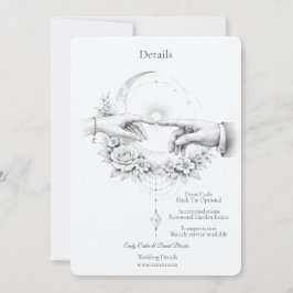 Convite Detalhes de Noiva Romântica com Design Minimalista